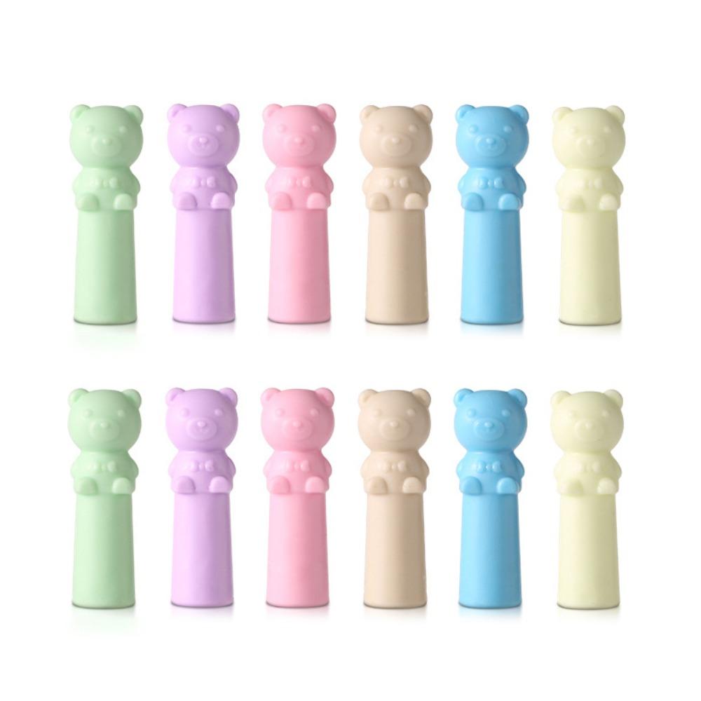 10PCS Cat Shape Erasers 2 in 1 Pencil Extender Cartoon Pen Top Protector  Students Gift