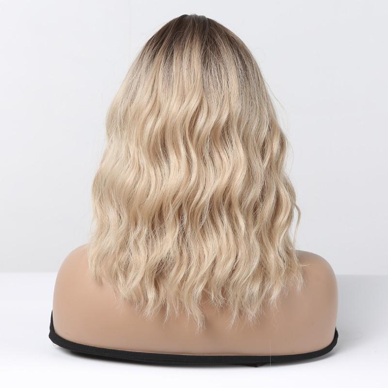 Short Wig Women Natural Look Paris Balayage Bob Curly Full Head Cover Modest Face Shaping