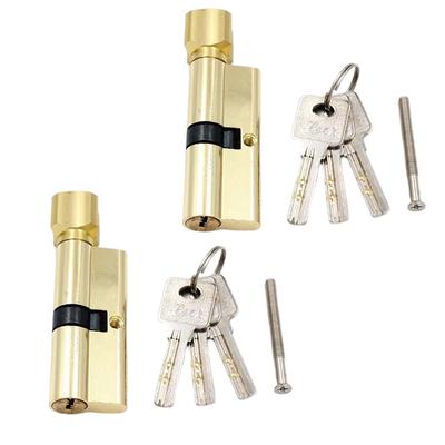 2PCS(1SET)  Door Cylinder Biased Lock Core Thumb Turn Cylinder Euro Barrel Door Locks Anti Pick Anti Drill Brass Thumbturn Locks