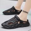 Summer Men's Fashion Breathable Soft-soled Hole Shoes Bag Head Cover Feet Hollow Beach Shoes Outdoor Indoor Casual Slippers