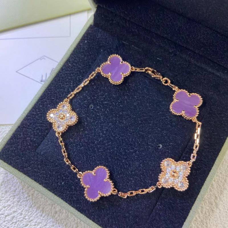 Exquisite Four-leaf Clover Bracelet for Women Five-flower Bracelet Double-sided Natural White Mother-of-pearl and Carnelian Bracelet