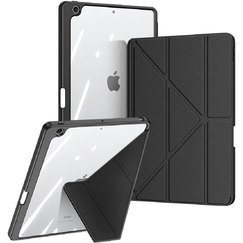 For Apple iPad 10.2 2026/iPad Pro 12.9 11/iPad Air 4 5 Case Detachable Tablet Multiple Stand Angles Clear Back Cover Mini 6