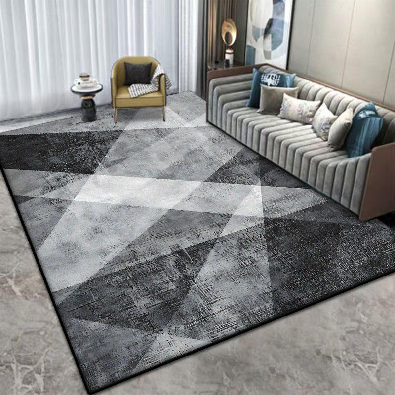 Modern Decorative Rug for Living Room Geometric Antiskid Sofa Tables Mat Flannel Soft Bedroom Cloakroom Carpet Machine Washable