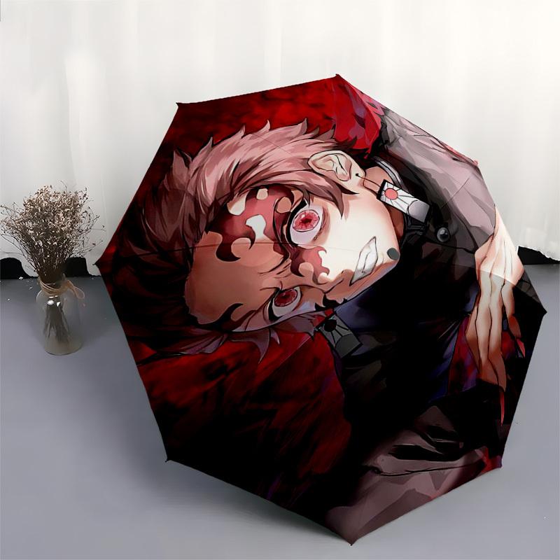 1pc Anime Character Umbrella: Automatic Opening & Closing, Portable 3-Fold Design with Iron Frame, Outdoor, Gift for Fans, Travelers, Daily Use.Q104