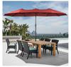 Park Double-Head Sunshade: Large Outdoor Patio, Beach & Street Umbrella with Three-Head Design for Balcony & Terrace