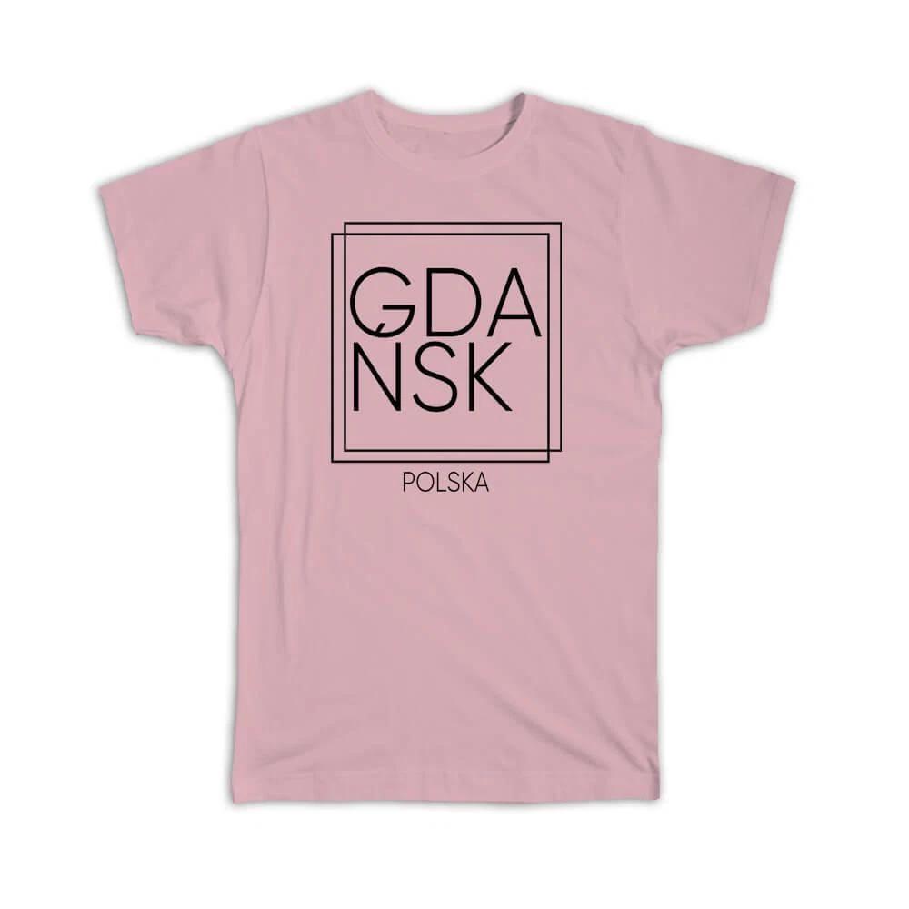 

Gift T-Shirt : GDANSK Poland Square Modern Minimalist Font L