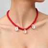 Simple Classic Creative Round Beads Rice Beads Woven Neck Necklace Vacation Wind Beaded Contrasting Color Necklace Collarbone Chain Women