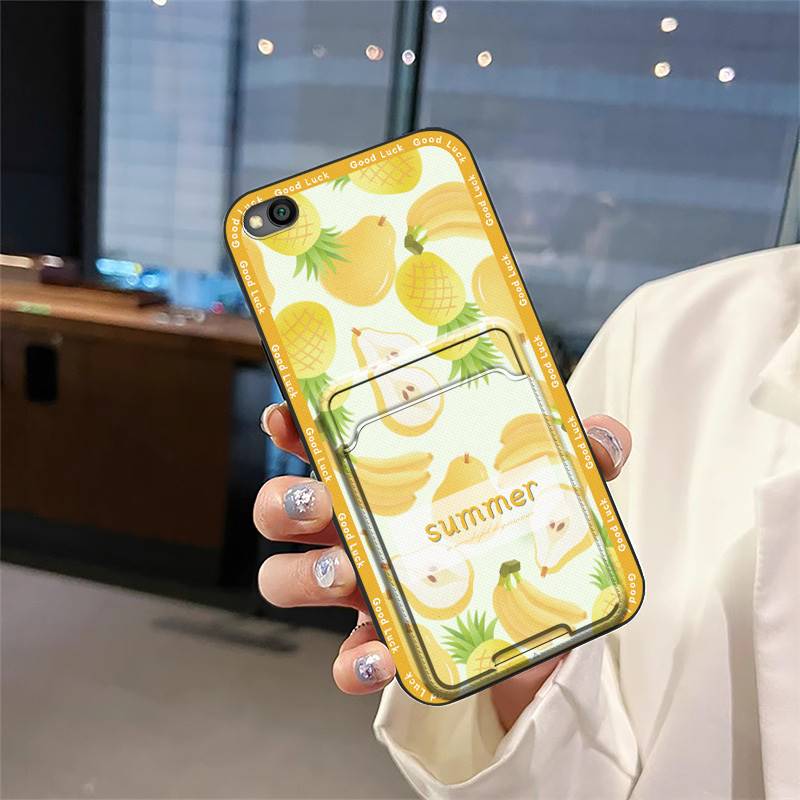 Dirt-resistant Soft case Phone Case For Xiaomi Redmi GO Card slot protective TPU Card bag Full wrap Fashion Design Cover