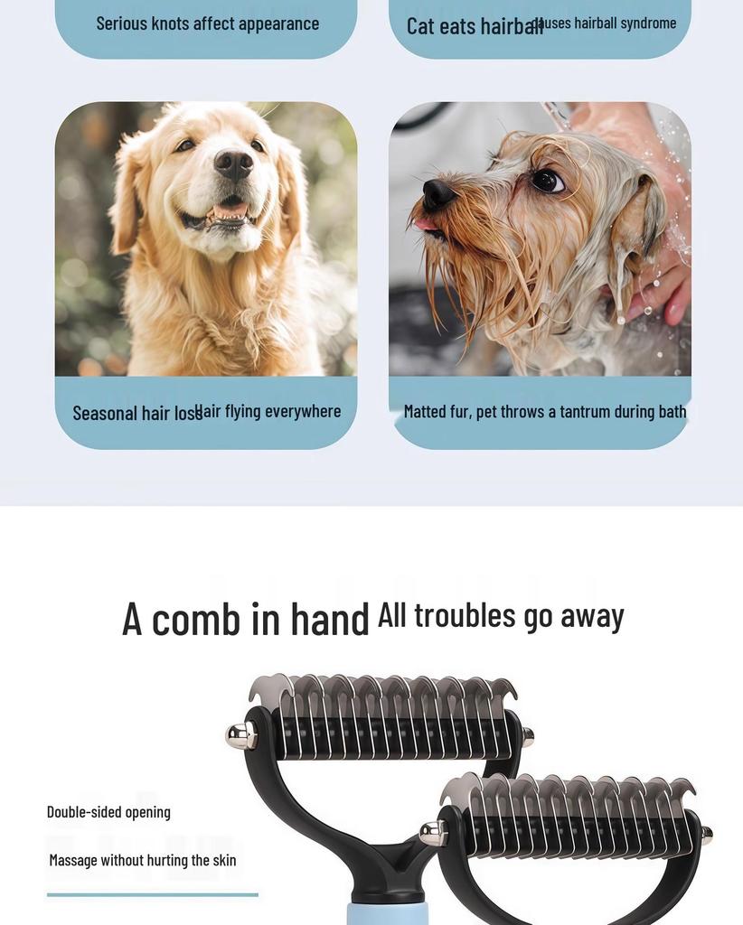Special Offer: Double-Sided Pet Grooming Comb - Knot Opener for Cats