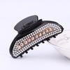 Elegant Women Rhinestone Faux Pearl Hair Claw Hairpin Ponytail Holder Accessory