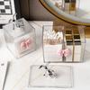 European Rabbit Bow Jewelry Box Clear Lipstick Cotton Sabs Jar Desktop Trinket Storage Box Living Room Fruit Snack Jar with Lid