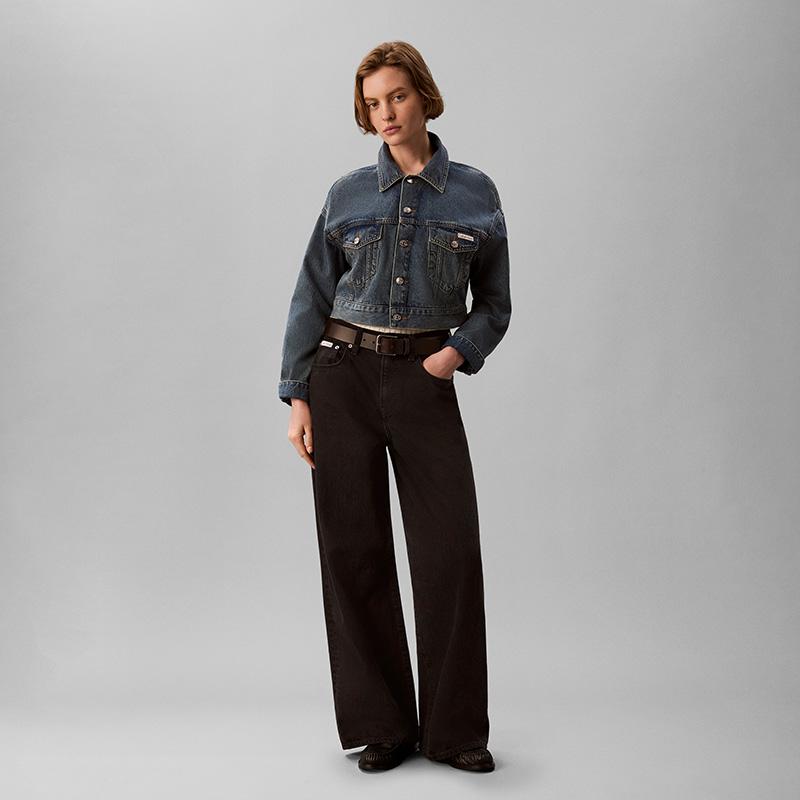 Calvin Klein Jeans Classic American Vintage Cotton Collar Short Denim Jacket Women jackets 47H904G