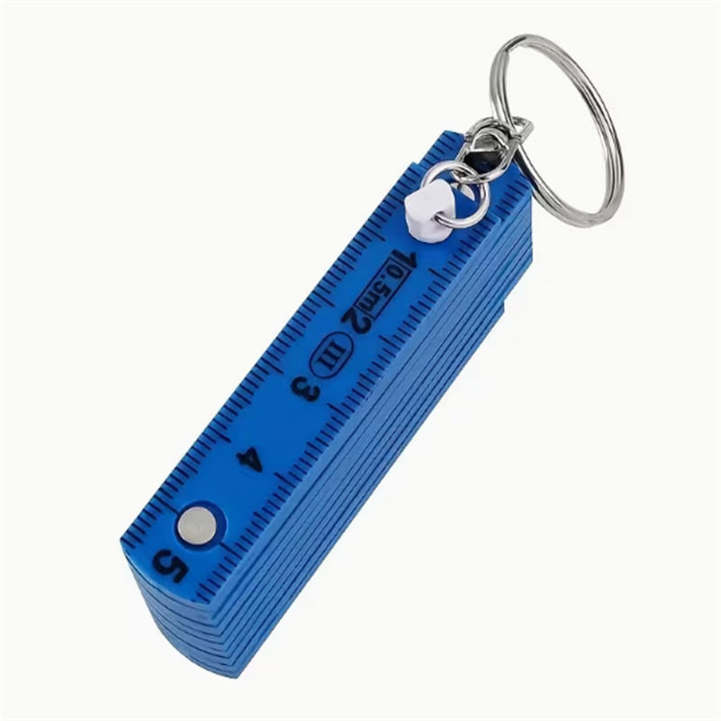 1pc Multifunctional ABS Plastic Folding Ruler,45cm/17.72in,10-Fold with Keychain,Compact and Portable,Folding Ruler Drawing Tool