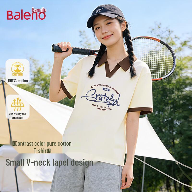 Baleno Women s Color-Block Cotton Polo T-Shirt S