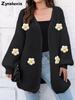 Gilet Cardigan Grosse Maille pour Femme, Nouveautés Automne Style Décontracté Lâche