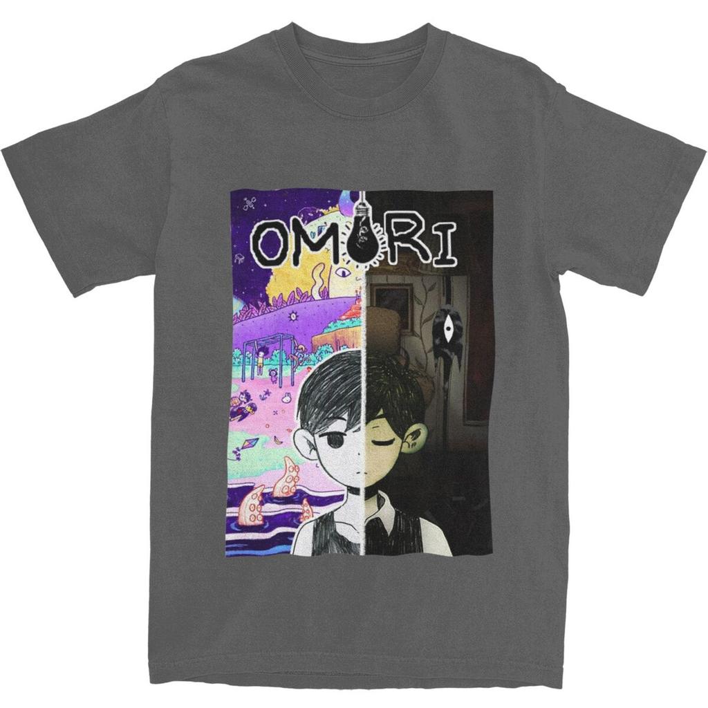 Anime Game Omori TShirt Unisex Y2K Retro 100 Cotton T Shirts Summer Crew Neck Harajuku Tee Shirt Wholesale Big Size Tops