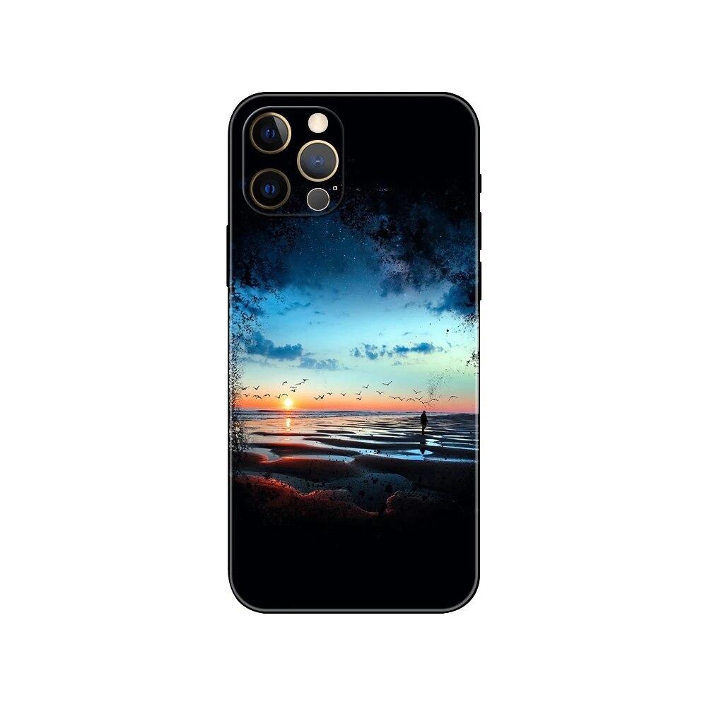 Capa de telefone de arte azul oceano para iPhone Samsung Galaxy Redmi Xiaomi Oppo OnePlus Note SA 7 8 9 10 11 12 13 14 20 21 22 23 53 54 Pro Max Ultra TPU macio
