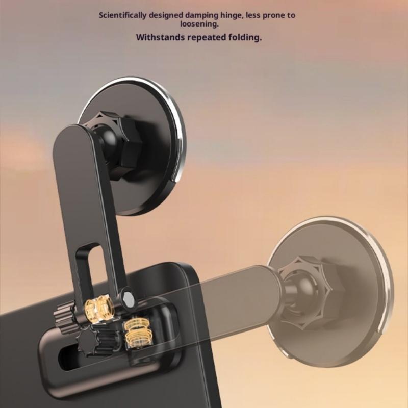 Foldable Magnetic Car Phone Holder Suction Cup Mount Stand for Phone 17 16 Mount Holder for Windshield and Dashboard