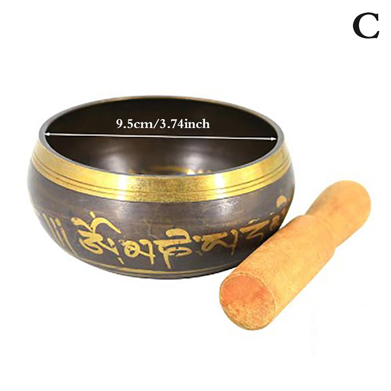Buddha Sound Bowl Tibetan Bell Yoga Meditation Bowl Metal Singing Bowl Striker
