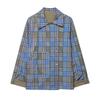 European and American Women's Clothing Popular Fashion Casual Retro British Plaid Double-sided Wear Lapel Scarf Jacket