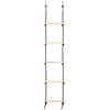 Wooden Swing Rope Ladder with 2 Hooks for Kids Climbing Obstacle Game Hanging Ladder for Swing Playground Play Set