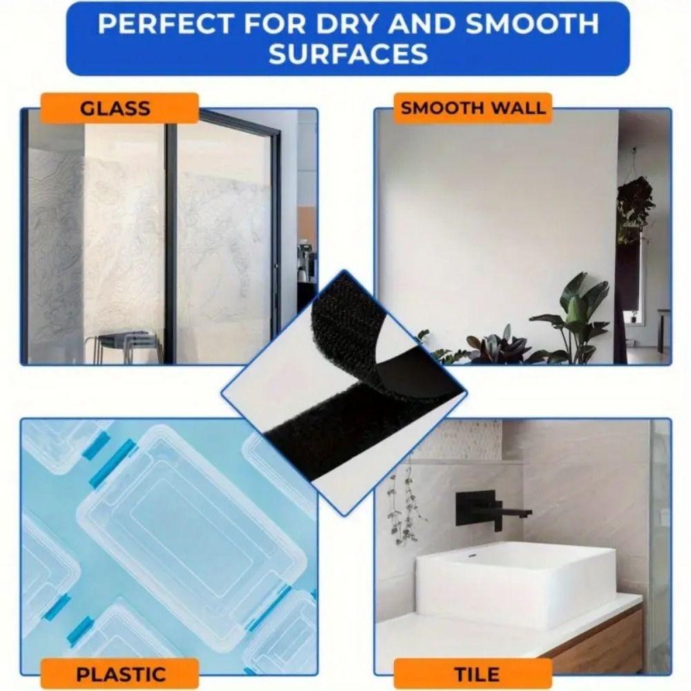100pairs Strong Glue Hook and Loop Fastener Tape Self-Adhesive Mounting Strips  Carpet Gripping