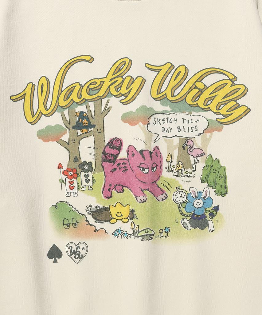 WACKY WILLY Women'S Graphic Regular Fit Sweatshirt Cream