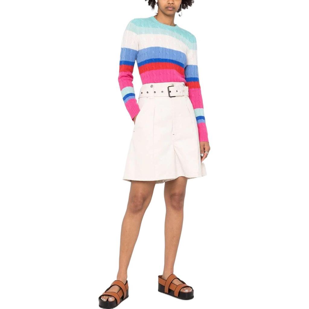 Polo Ralph Lauren FW22 Colorful Striped Cashmere Sweater Women sweater Blue 211856723-001