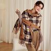 Winter Thick Warm Scarf Women Heart-Patterned Cashmere Shawl Wraps Soft Plaid Printed Pashmina Neckerchief Long Tassel Scarves