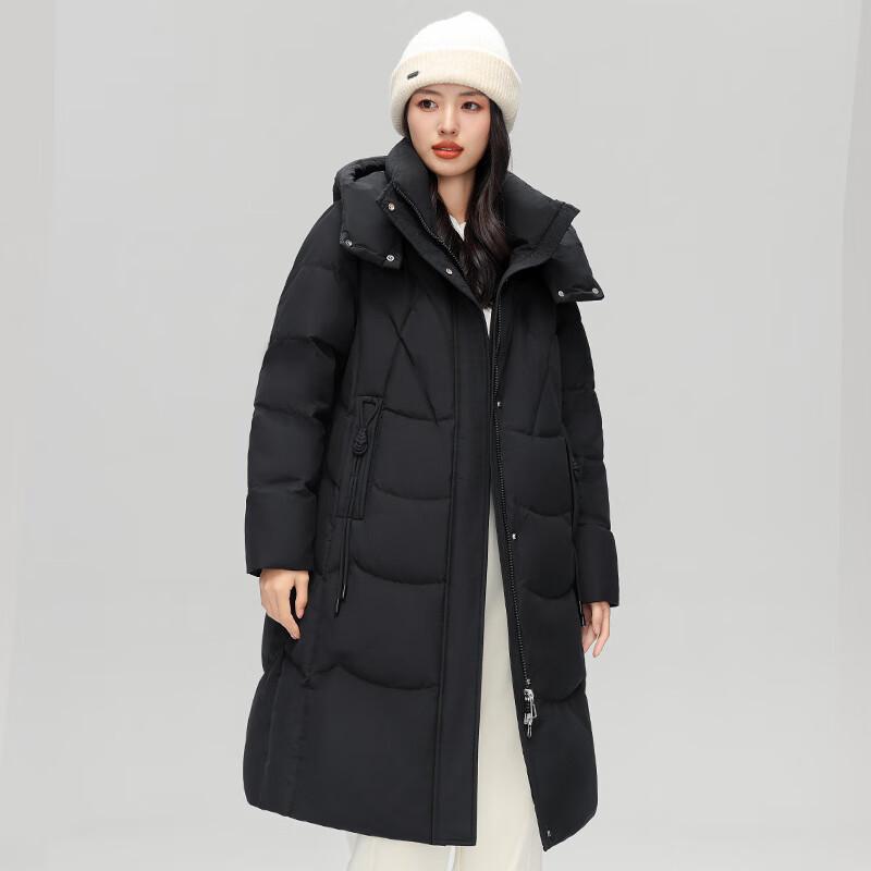 Fengmao Women's Mid-length Down Jacket with Removable Hood