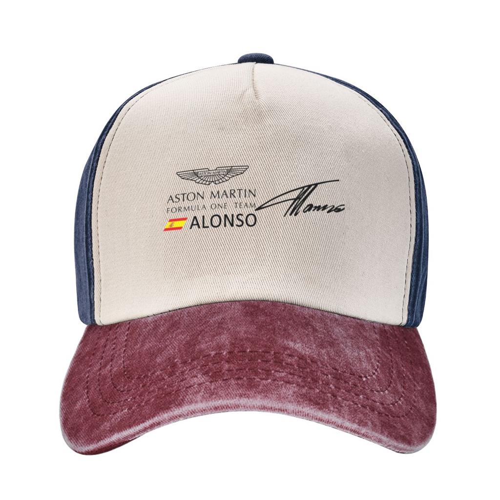 Fernando Alonso Signature Baseball Cap Adjustable Washed Vintage Cotton Denim Distressed Hat for Women Unisex