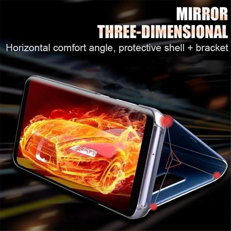 Smart Mirror Flip Case For Xiaomi Redmi Note 10 9 9s 8 8T Poco X3 NFC M3 7 10s Pro Max 6A 7A 9A 9C Mi 9T 10T Lite Cover Coque