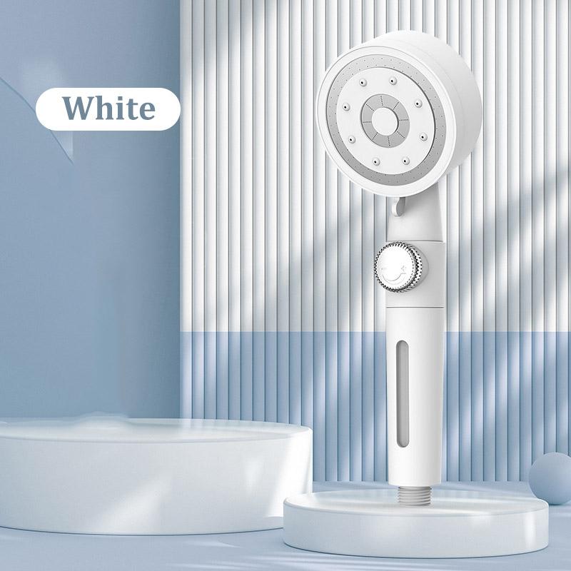 Candy Color Five-speed Booster Shower Head One-button Water Stop Filter Handheld Shower Set Home Bathroom