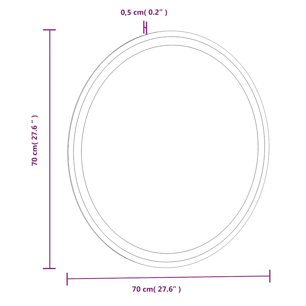 LED Bathroom Mirror 70 cm Round
