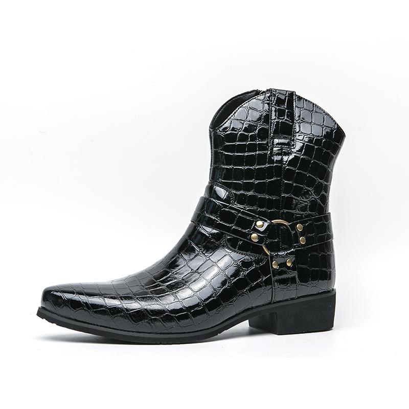 

Осенне-зимние мужские кожаные ботинки с высоким верхом Джентльменский классический стиль Модные для вечеринок и улицы Черные Универсальные 38-46 46