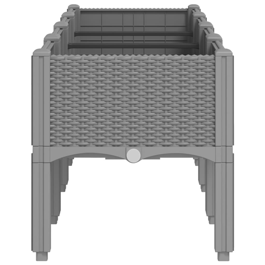 Planter with Legs Light Grey 160 x 40 x 42 cm PP