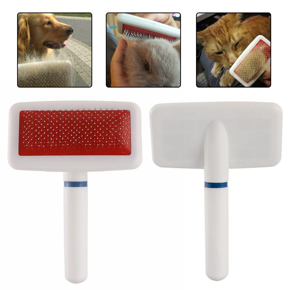 Plastic Metal Nit Head Dog Massage Bath Brush Fur Cleaner Cat Hair Grooming Pet Cleaning Comb