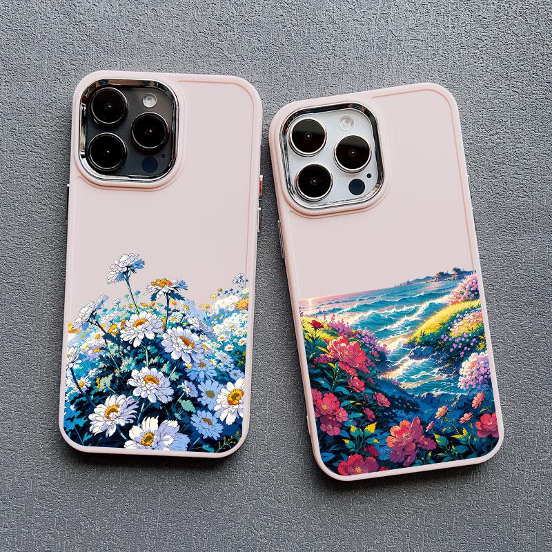 Summer Daisy Flower Phone Case for IPhone 11 12 13 14 15 Pro Max 15 14 8 7 Plus SE 2020 XS X XR Shockproof Silicone Back Cover