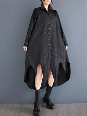 Solid Color Casual Loose Irregular Dress GMM1004