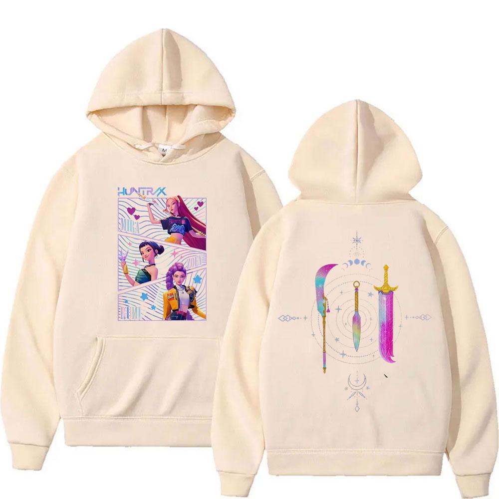 Anime Demon Hunters Mira Rumi Joey KPop Hoodies for Men Women Fashion Sweatshirt Long Sleeve Fleece Streetwear Fashion