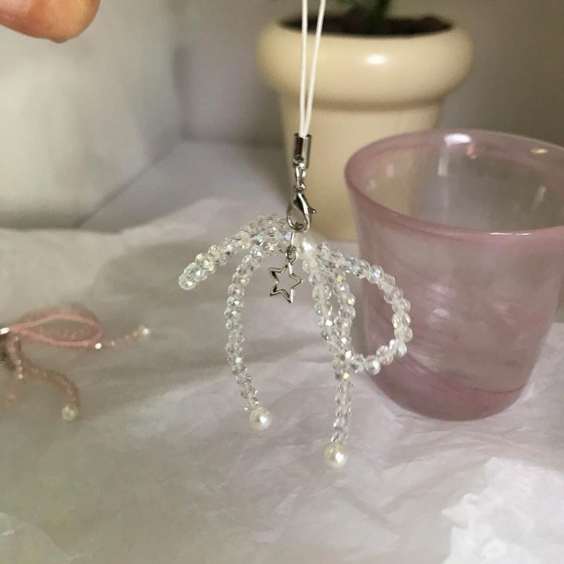 Mobile Phone Chain Anti-Lost Soft Rope Strap Lanyard Bead Bowknot Star Phone Case Key Chain Bag Pendant Accessory