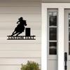 Vintage Metal Wall Art Horse Rider Custom Name Home Decor