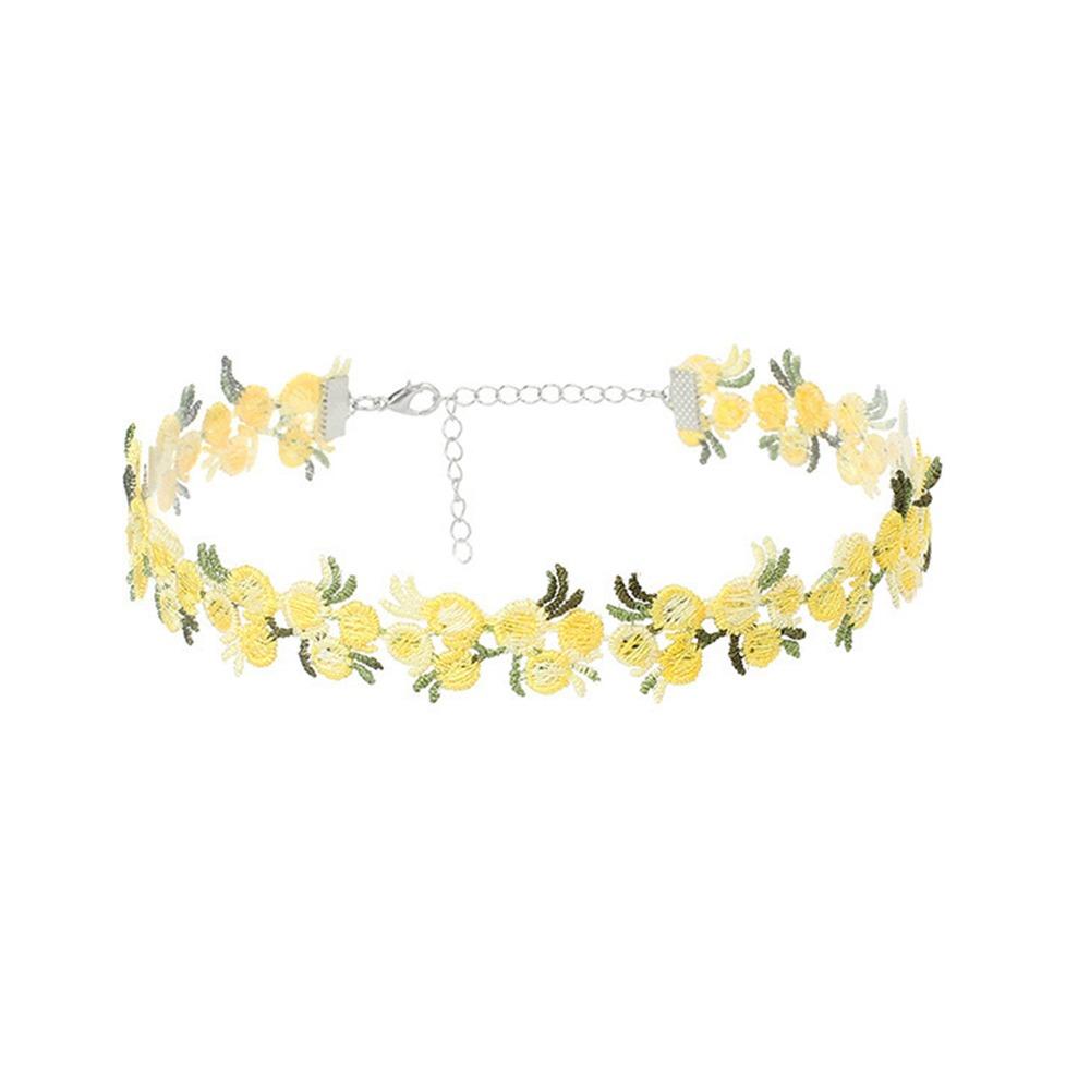 

Lace Flower Choker Decorative Beach Party Necklace New Jewelry Accessories жёлтый