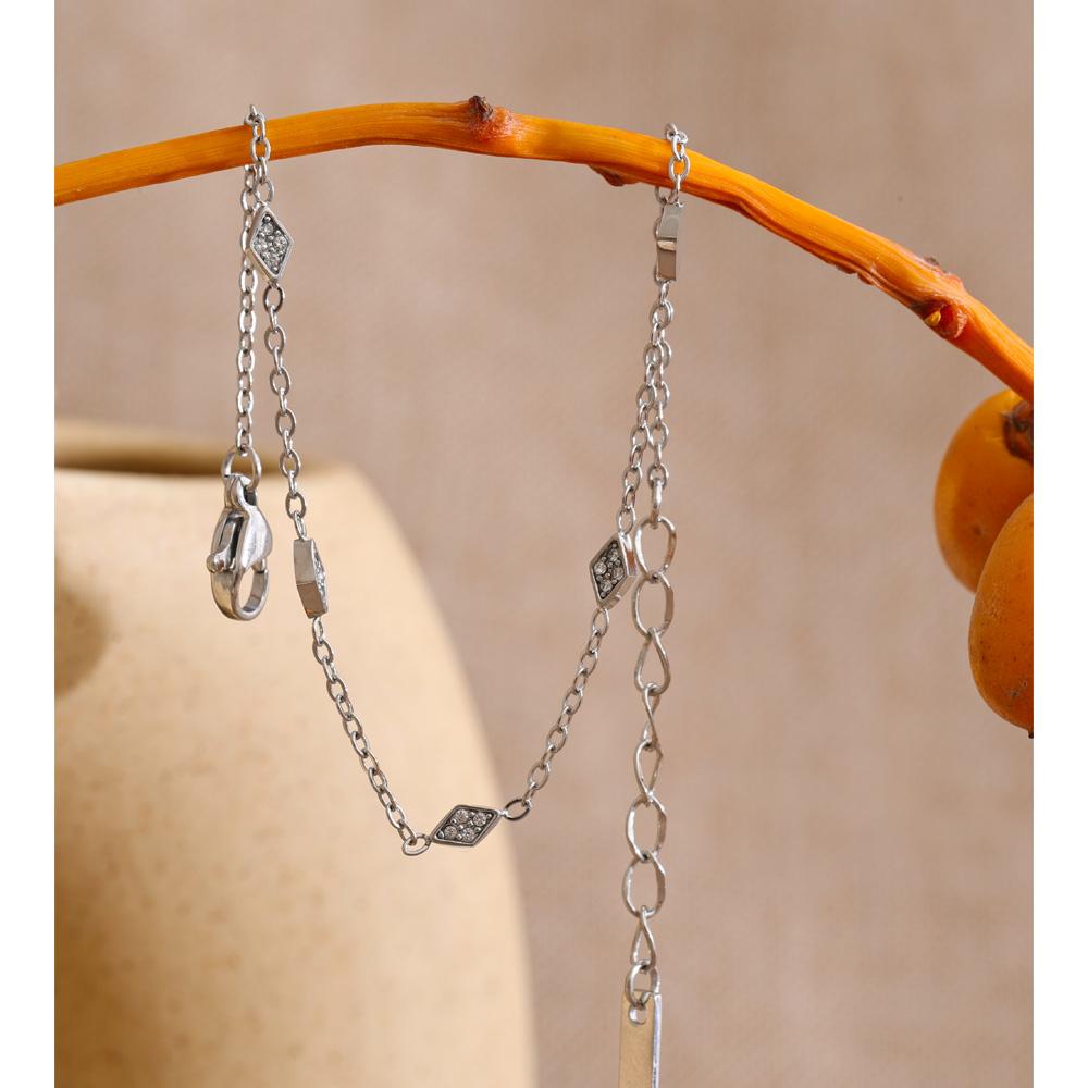 Yhpup Thin Stainless Steel Cubic Zirconia Chain Bracelet Bangle for Women Summer Delicate Aesthetic Chic Wrist Jewelry Recommend