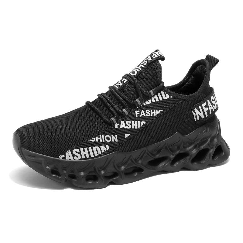 Men's shoes autumn breathable fly-woven casual men's trend blade fish scale sports running shoes