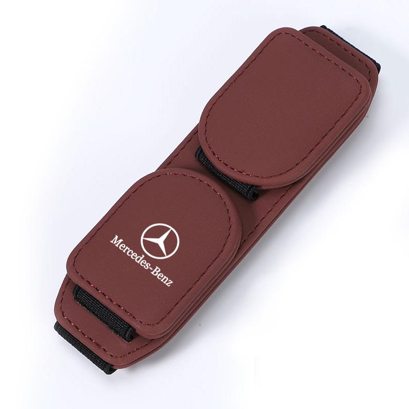 2025 Hot Leather Dual-Clip Glasses Holder Car Magnetic Sunglasses Storage Clip For Mercedes Benz AMG W206 W204 W205 W212 W213 W2