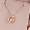 Planet Smart Shiny Zircon Gold Pendant Fashion Rose Gold Plated Collarbone Chain