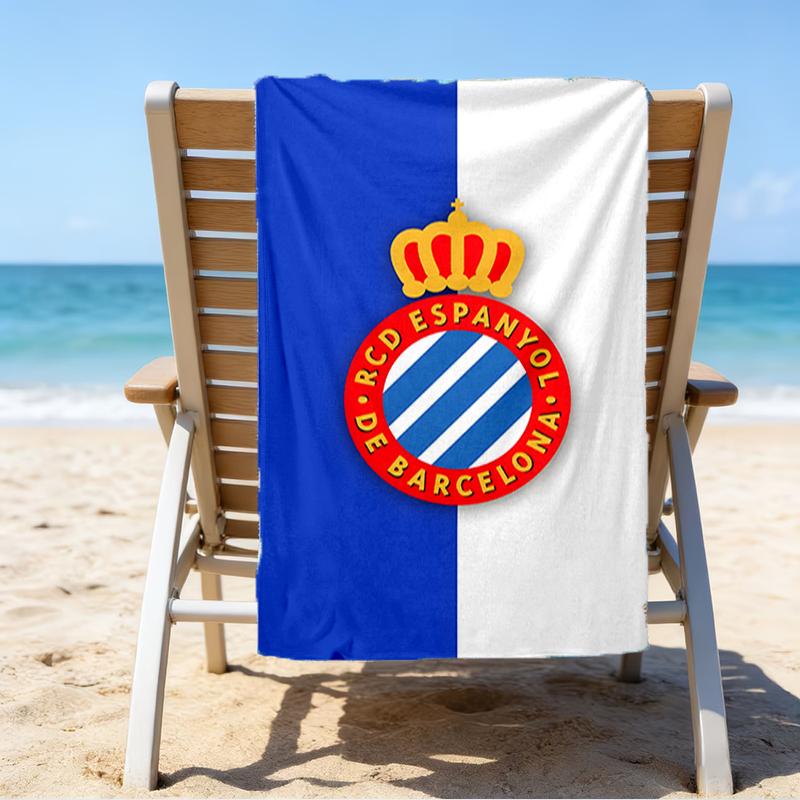 Football Espanyol Design Beach Towel - Soft, Absorbent Microfiber, Lightweight, Ideal for The Beach, Parties, Travel, Camping Fan Gifts