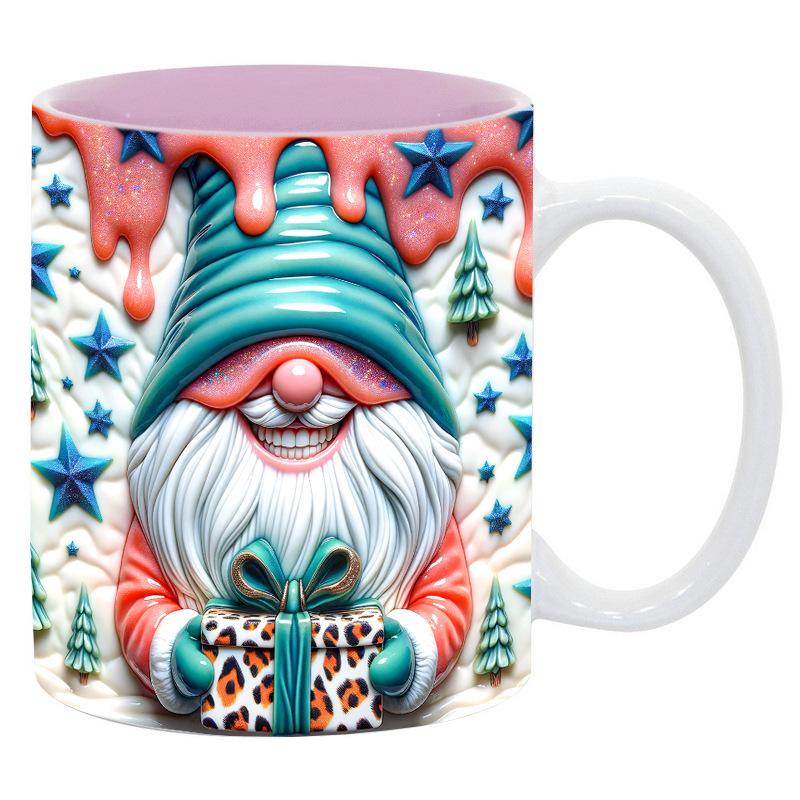 3D Snowman Santa Christmas Ceramic Coffee Mark Cup Tree Snowman Gnome