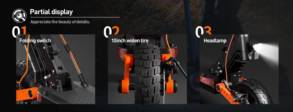 JOYOR S5-Z 600W Foldable Electric Scooter, 48V 13Ah, 55km Range, 10" Off-Road Tires, Dual Disc Brakes, Dual Suspension